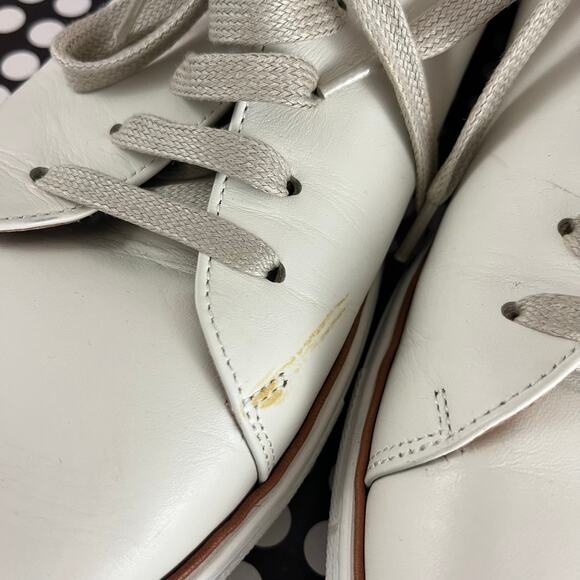 M. GEMI Men’s Made In Italy Low Top Lace Up Ivory Leather Sneaker US13 EU46 - Picture 8 of 9